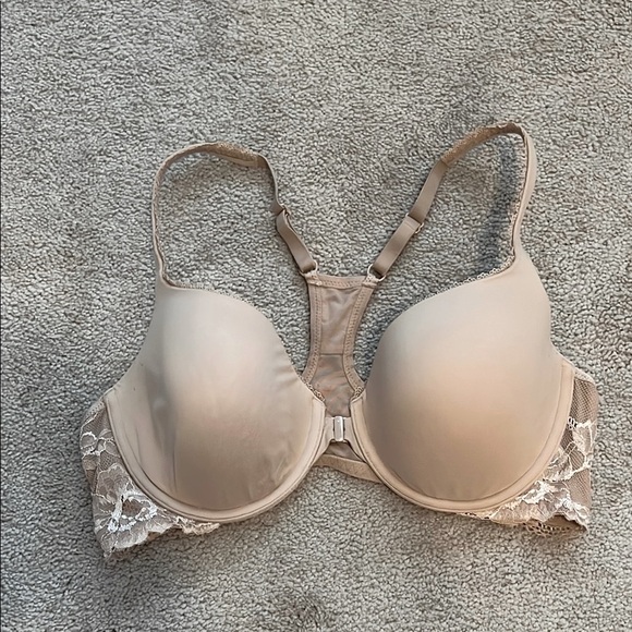 Victoria's Secret Other - VS  Nude Lace Back Razorback Bra with Underwire Support and Front Closure- 38C